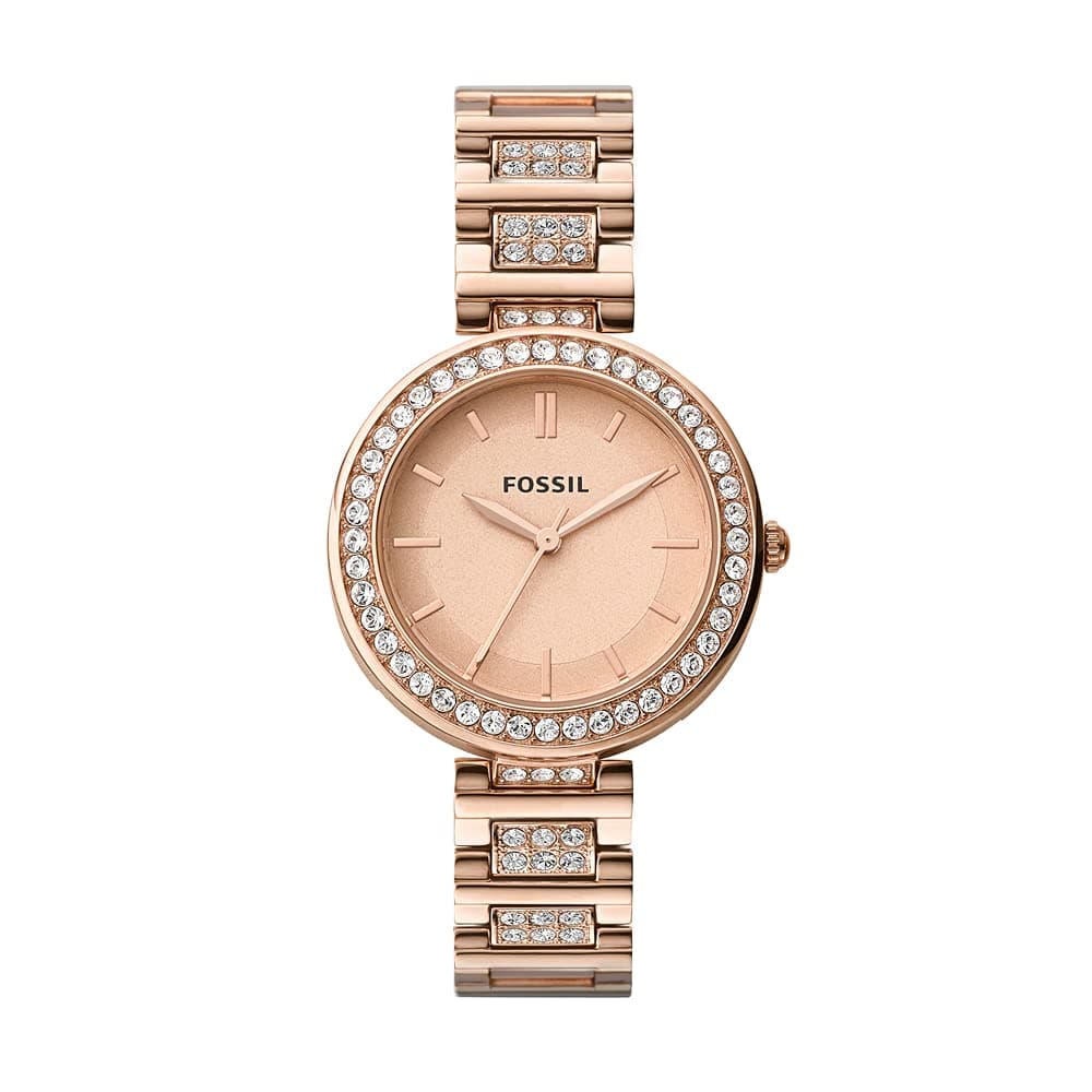 Fossil Stainless Steel Women Karli Rose Gold Dial Analog Watch