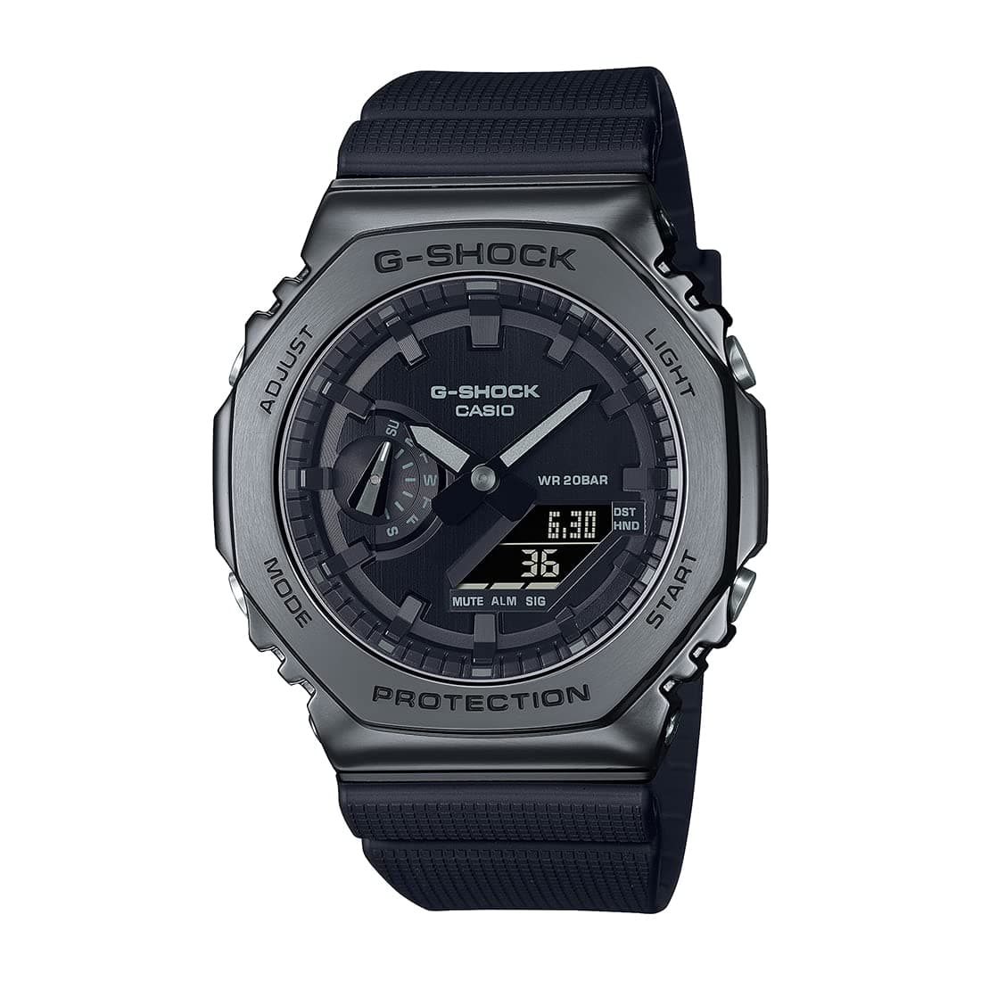 Casio G-Shock GM-2100BB-1ADR Black IP Analog-Digital Dial Resin Strap