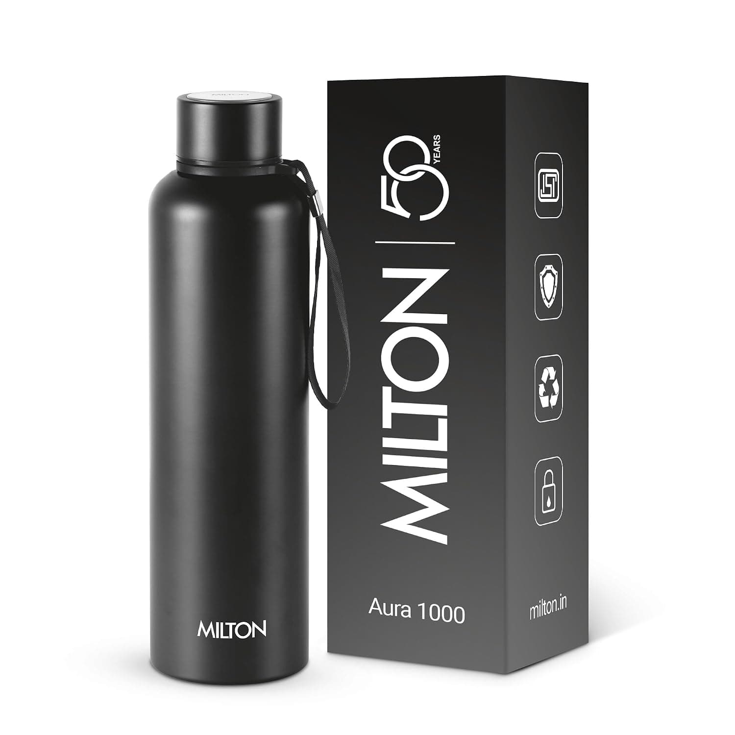 Milton Aura 1000 Thermosteel Water Bottle, 24 Hr Hot and Cold
