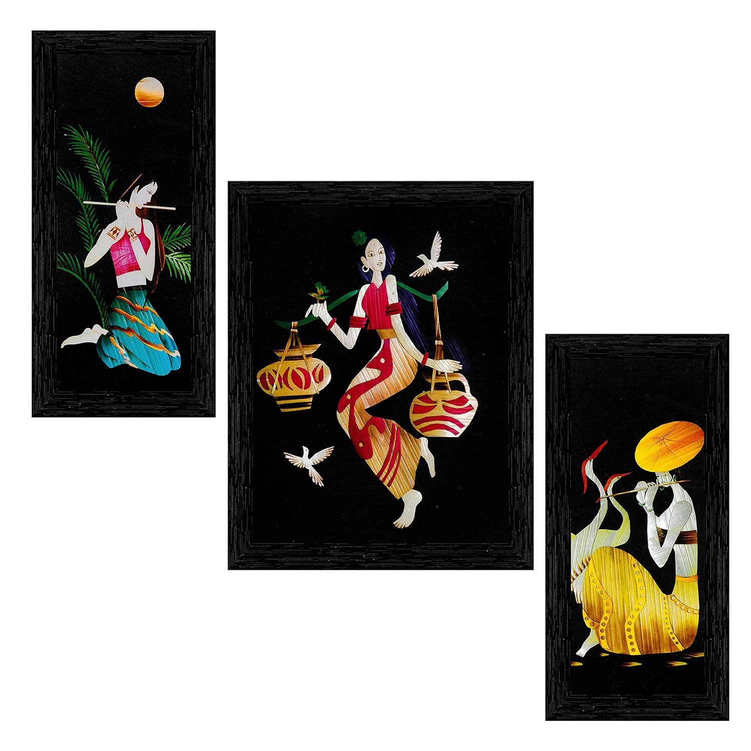 Indianara 3 Pc Set Of Still Art Paintings